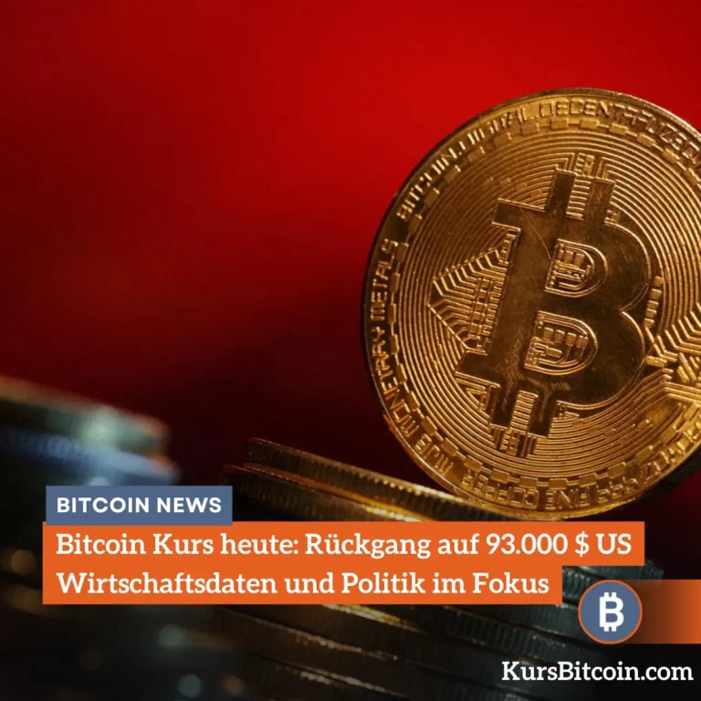 Bitcoin Kurs heute: Rückgang auf 93.000 $ US Wirtschaftsdaten und Politik im Fokus