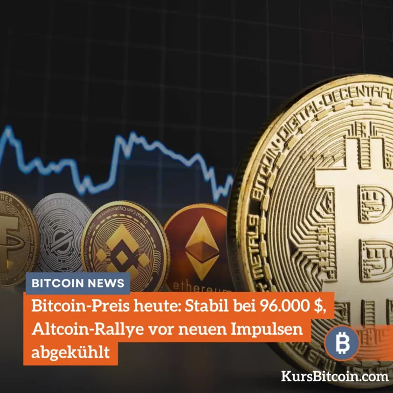 Bitcoin-Preis heute Stabil bei 96.000 $, Altcoin-Rallye vor neuen Impulsen abgekühlt