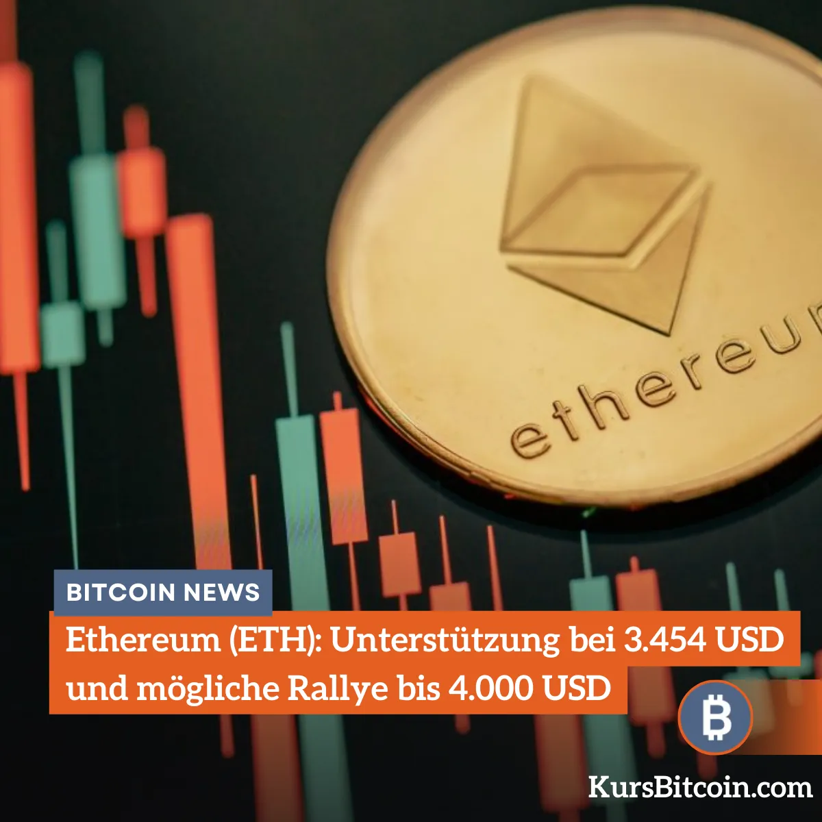 Ethereum (ETH) Unterstützung bei 3.454 USD und mögliche Rallye bis 4.000 USD